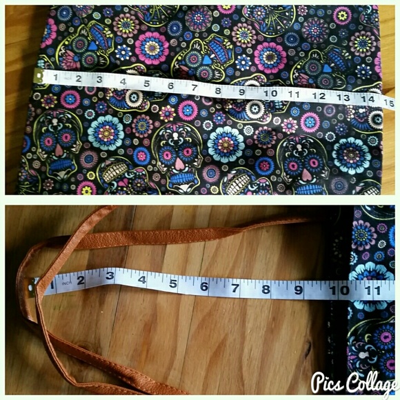 HP!* Floral Sugar Skulls Vinyl Tote - Picture 5 of 7